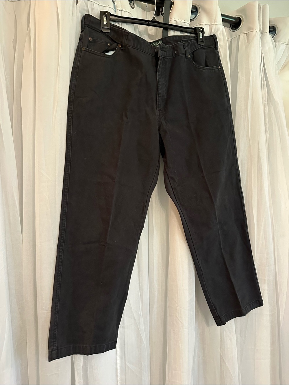 Scandia Woods Black Straight-Leg Pants with adjustable waist 38S